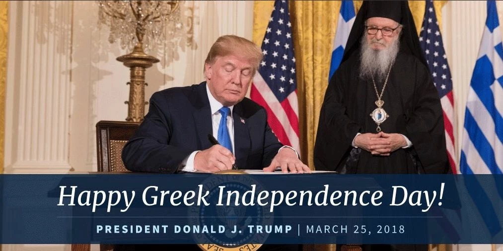 Το μήνυμα του Τραμπ για την 25η Μαρτίου (εικόνα)